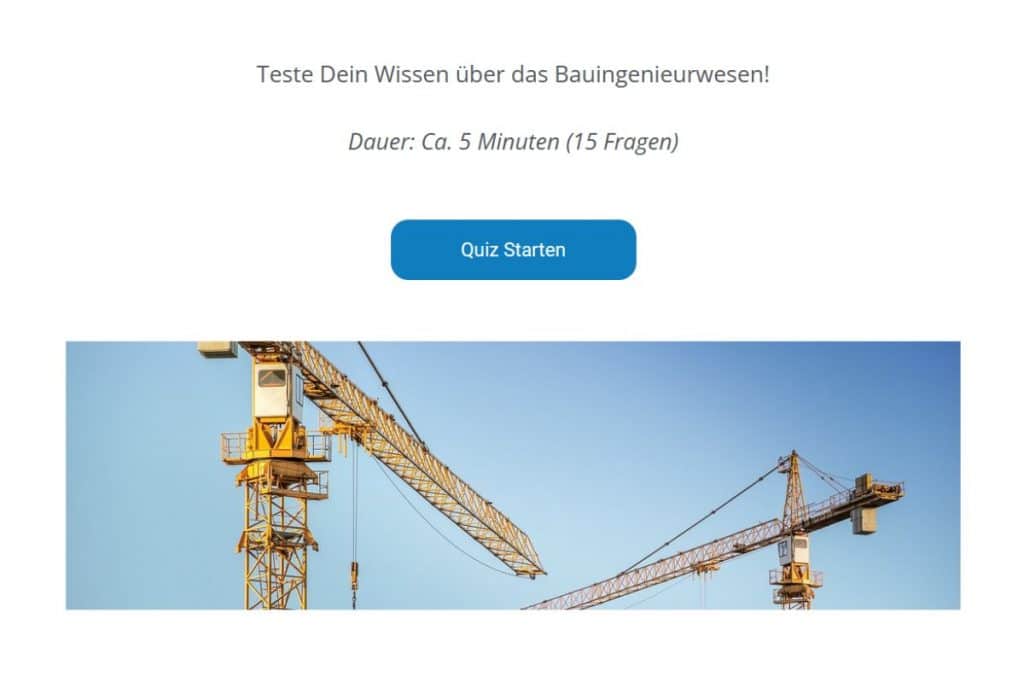 Das Bauingenieurwesen Quiz: Allgemeine Fragen (Teil 1)