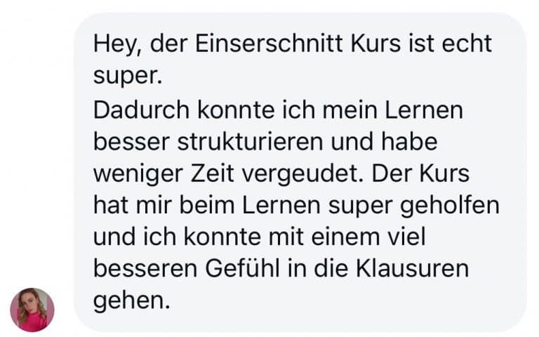 Einserschnitt Bewertung 08